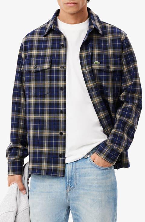 Oversize Plaid Flannel Button-Up Overshirt