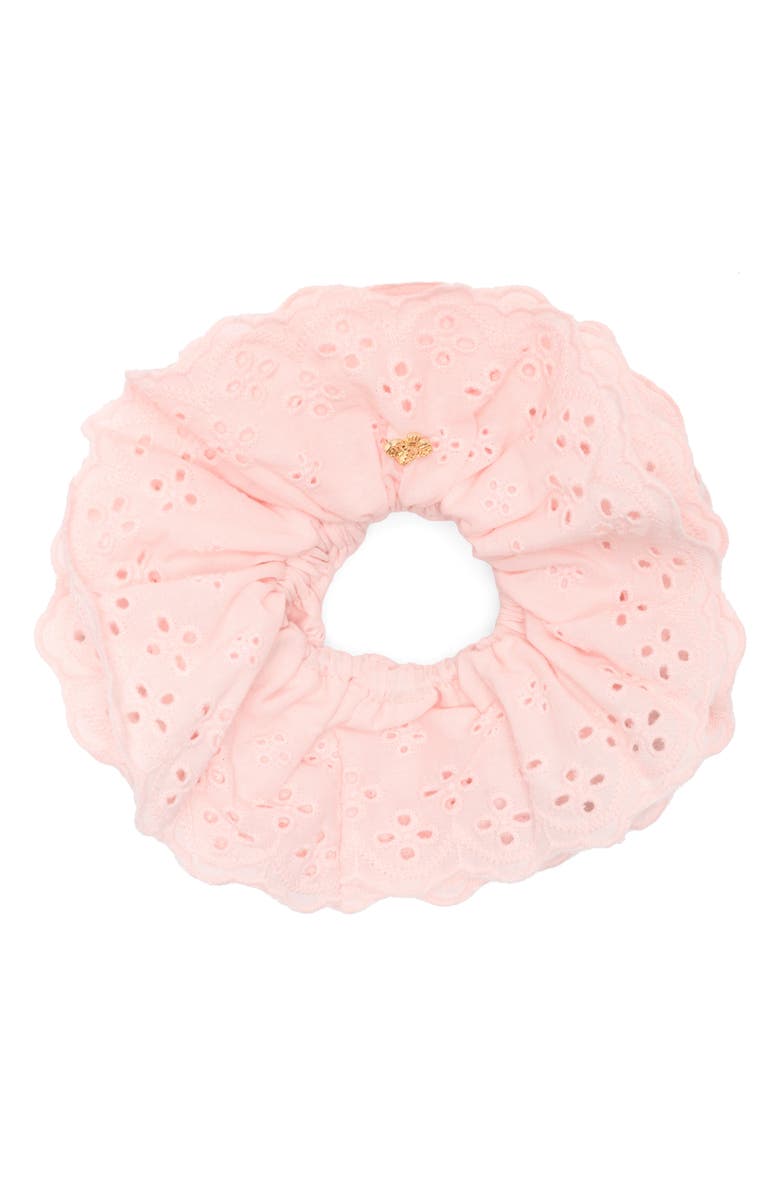 L. Erickson Arden Eyelet Scrunchie, Main, color, Pink