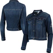 LUSSO Women's Lusso Blue Los Angeles Lakers Georgie Swarovski Crystals Button-Up Denim Jacket