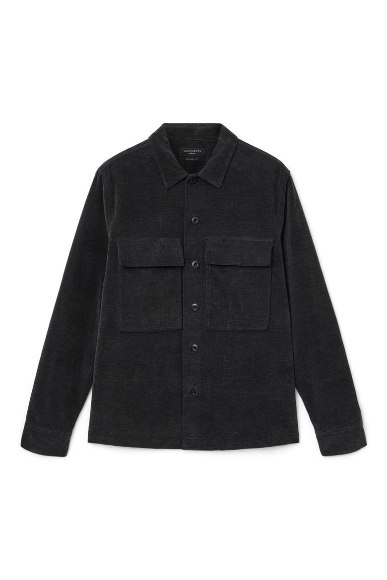 Hawker Stretch Corduroy Overshirt, Alternate, color, FADED BLACK