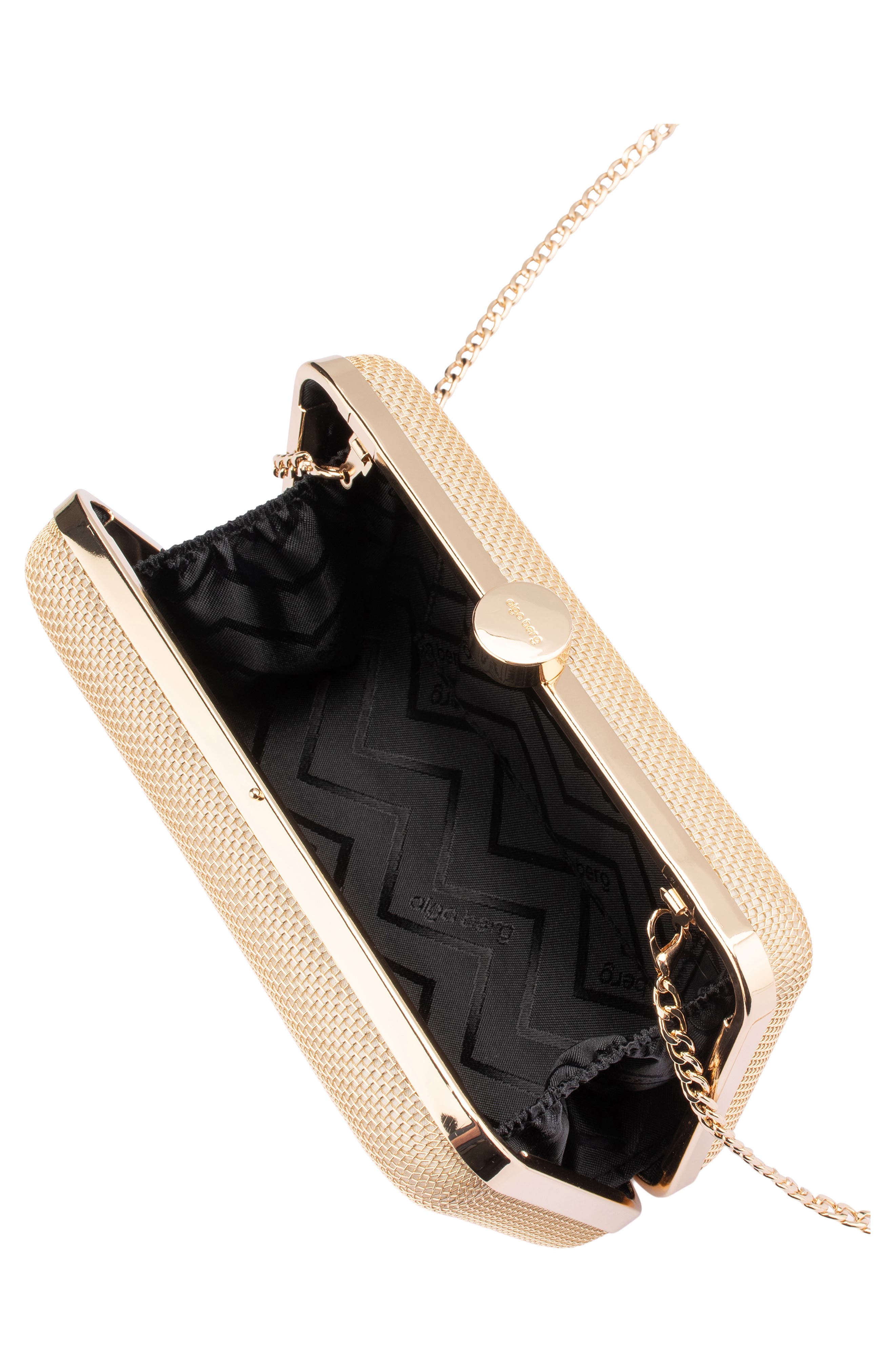 Jen Mesh Frame Clutch, Alternate, color, GOLD