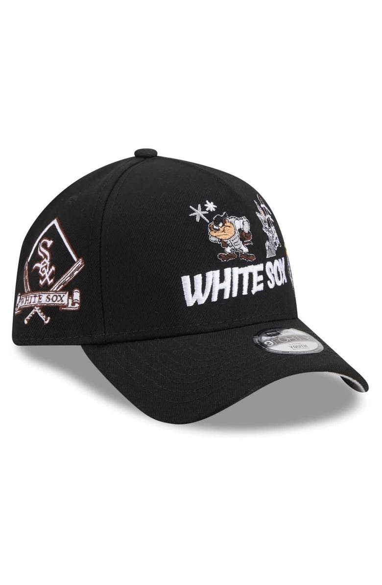 New Era Youth New Era Black Chicago White Sox Looney Tunes A-Frame 9FORTY Adjustable Hat, Main, color, Black