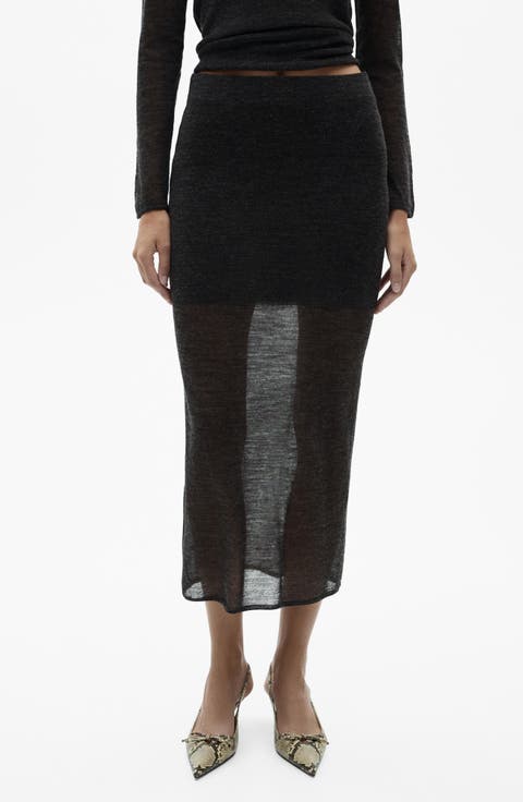 Semisheer Midi Skirt