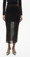 MANGO Semisheer Midi Skirt