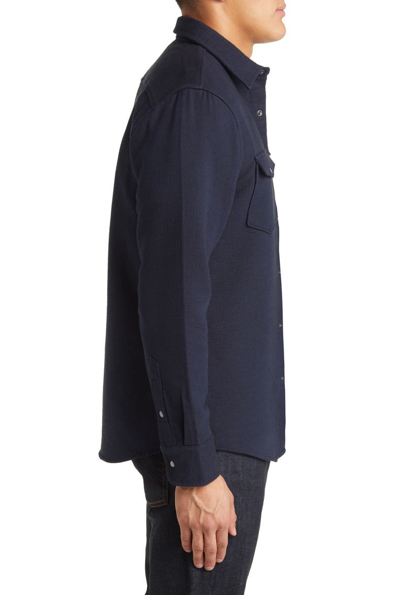 Trim Fit Snap Front Shirt, Alternate, color, NAVY BLAZER