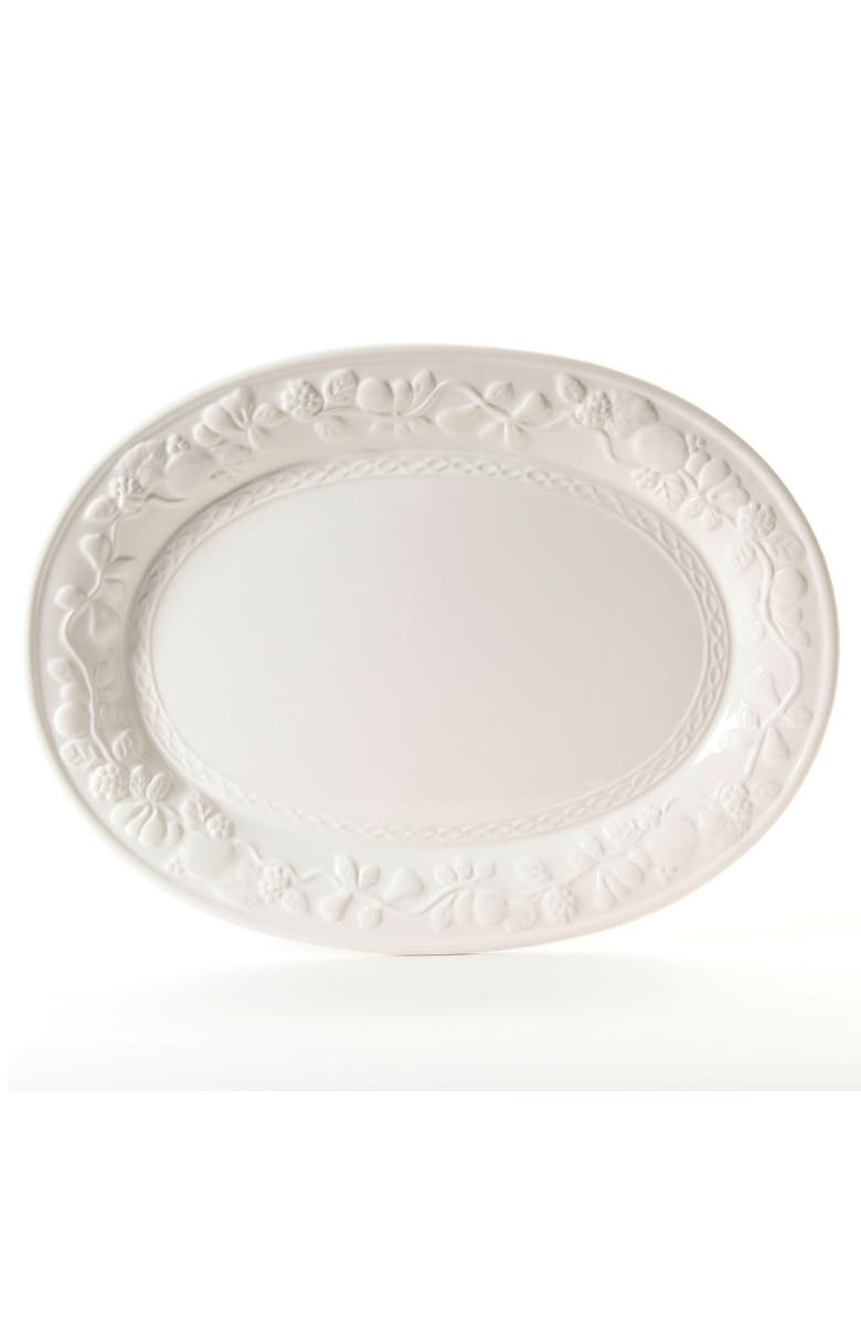 Gibson Home Fruitful 18.75 Inch Oval Platter, Alternate, color, White