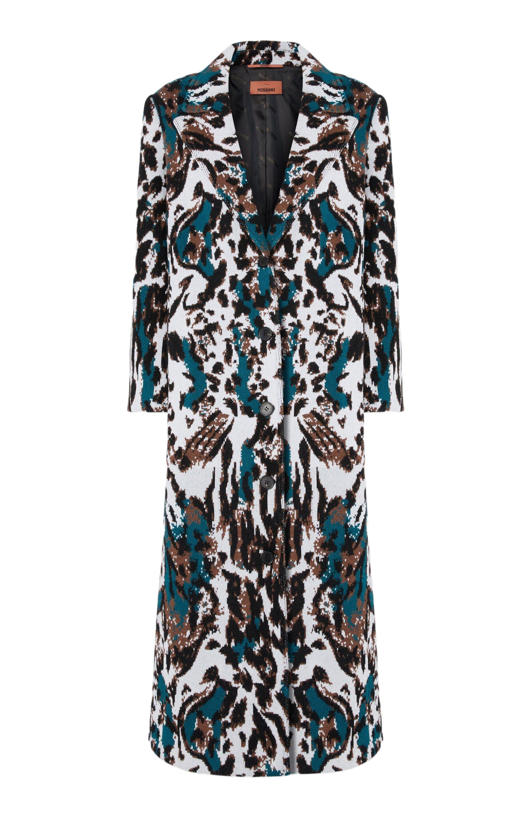 Long Single-breasted Coat With Animalier Pattern - image 2