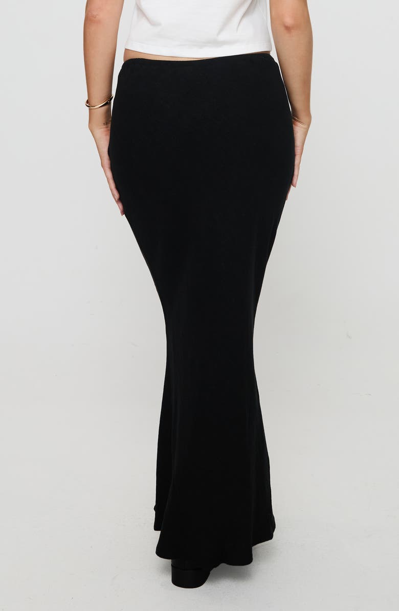 Princess Polly Mercer Linen Blend Drawstring Maxi Skirt, Alternate, color, Black