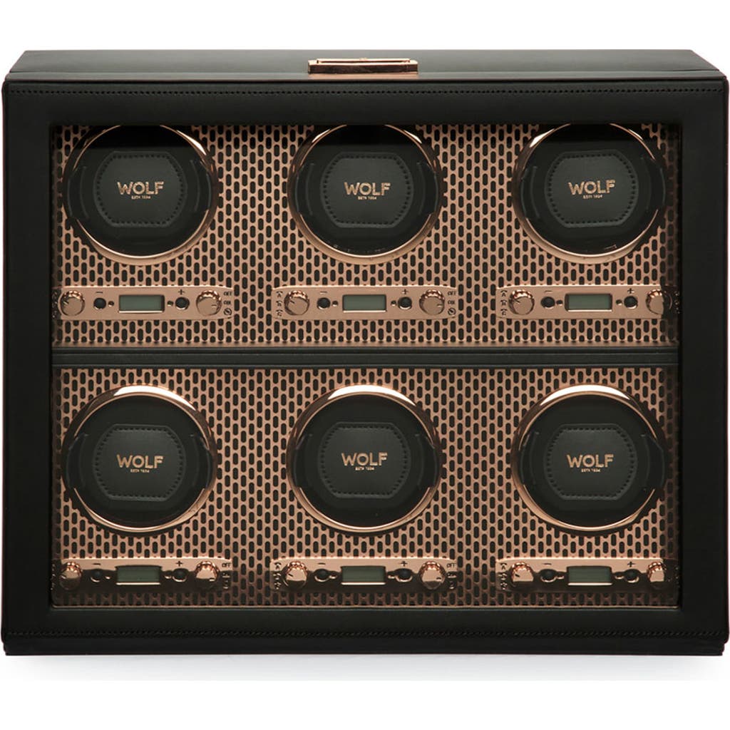 Wolf Axis 6 Piece Watch Winder In Copper