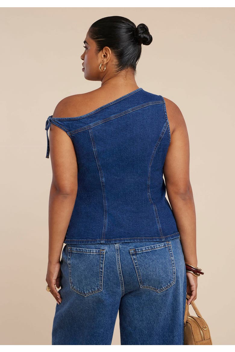 Asym Denim Top, Alternate, color, MEDIUM WASH