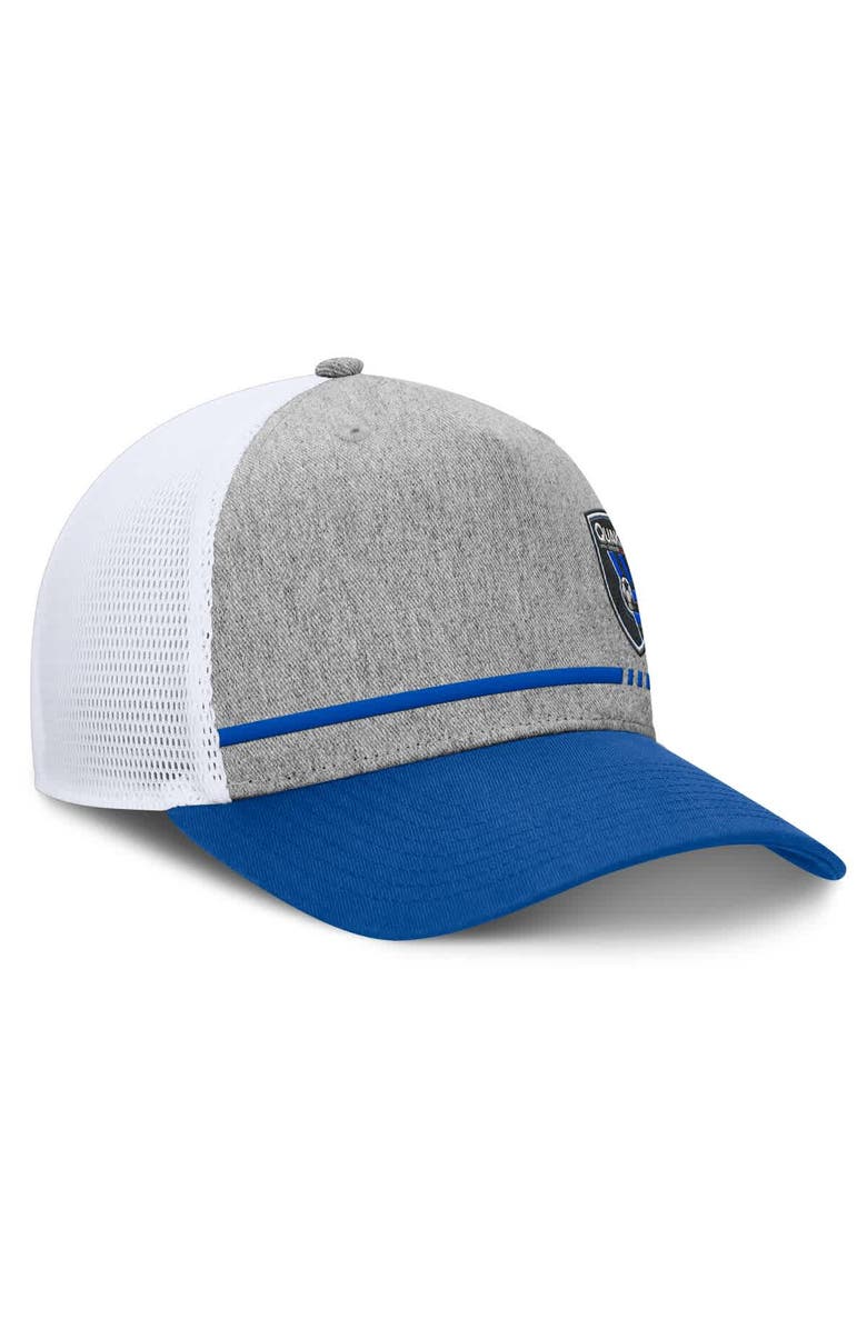 FANATICS Men's Fanatics Heather Gray San Jose Earthquakes Low Block Trucker Adjustable Hat, Alternate, color, 