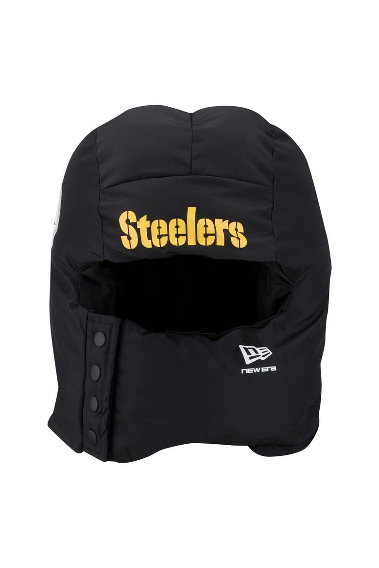 Men's New Era  Black Pittsburgh Steelers Puffer Balaclava, Alternate, color, Black