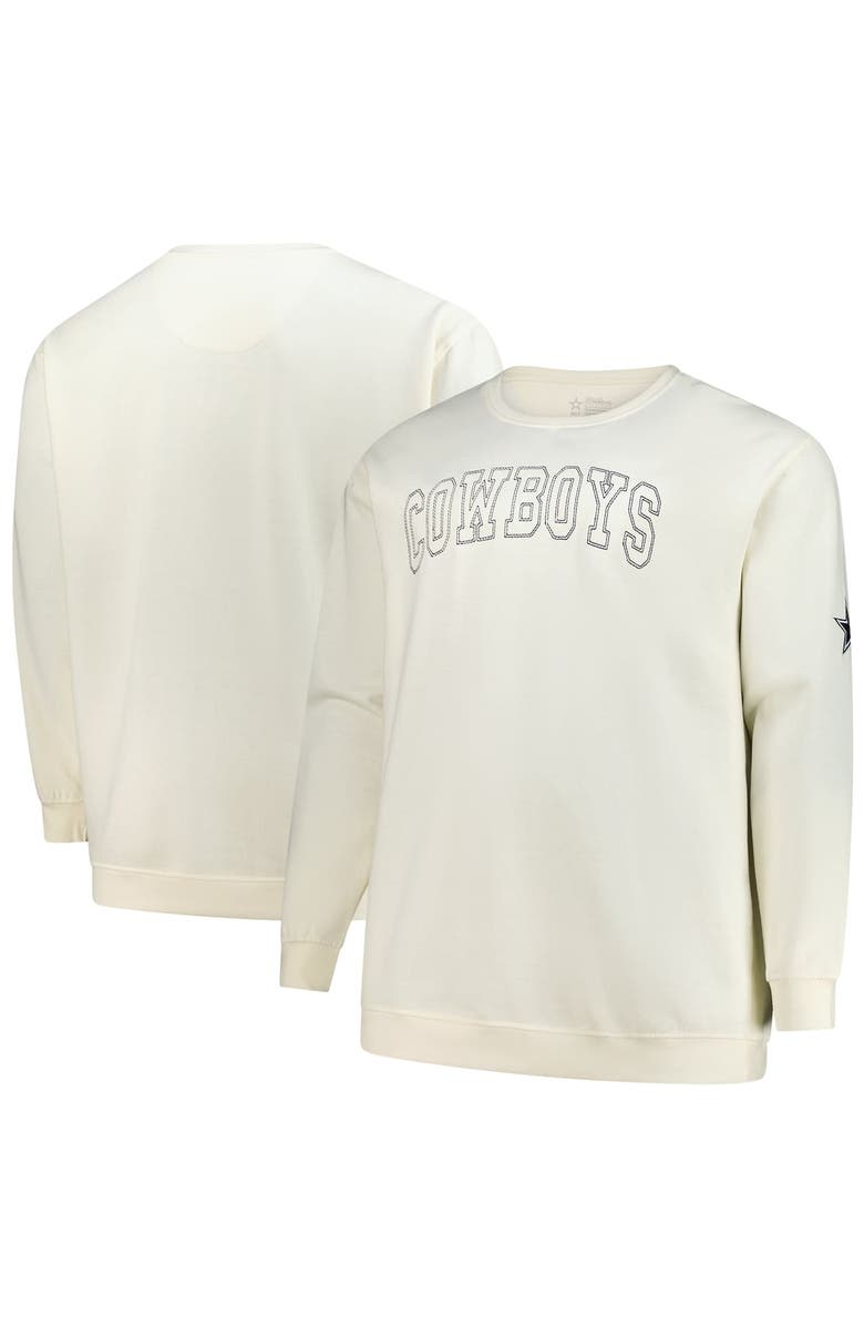 PROFILE Men's Profile Cream Dallas Cowboys Big & Tall Fleece Sweatshirt, Alternate, color, Cream