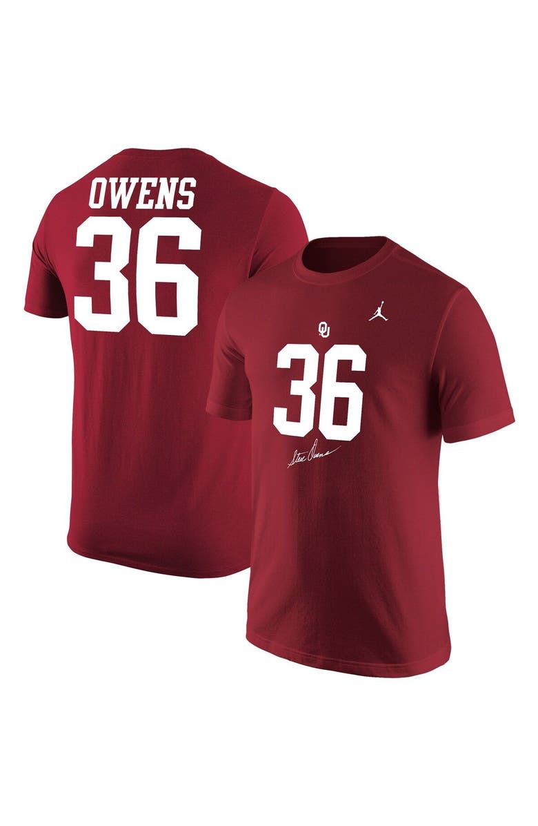 Jordan Brand Men's Jordan Brand Crimson Oklahoma Sooners Steve Owens Jersey T-Shirt, Main, color, Crimson
