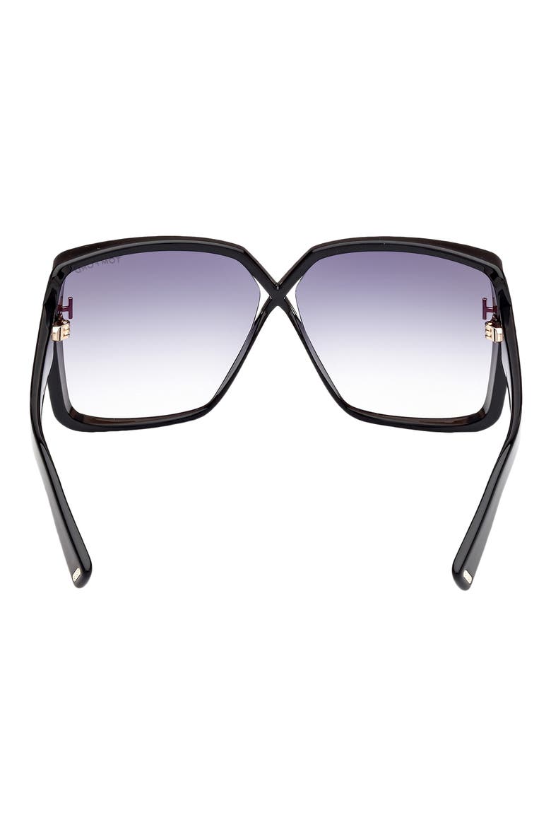 Yvonne 63mm Oversize Gradient Butterfly Sunglasses, Alternate, color, SHINY BLACK / GRADIENT SMOKE