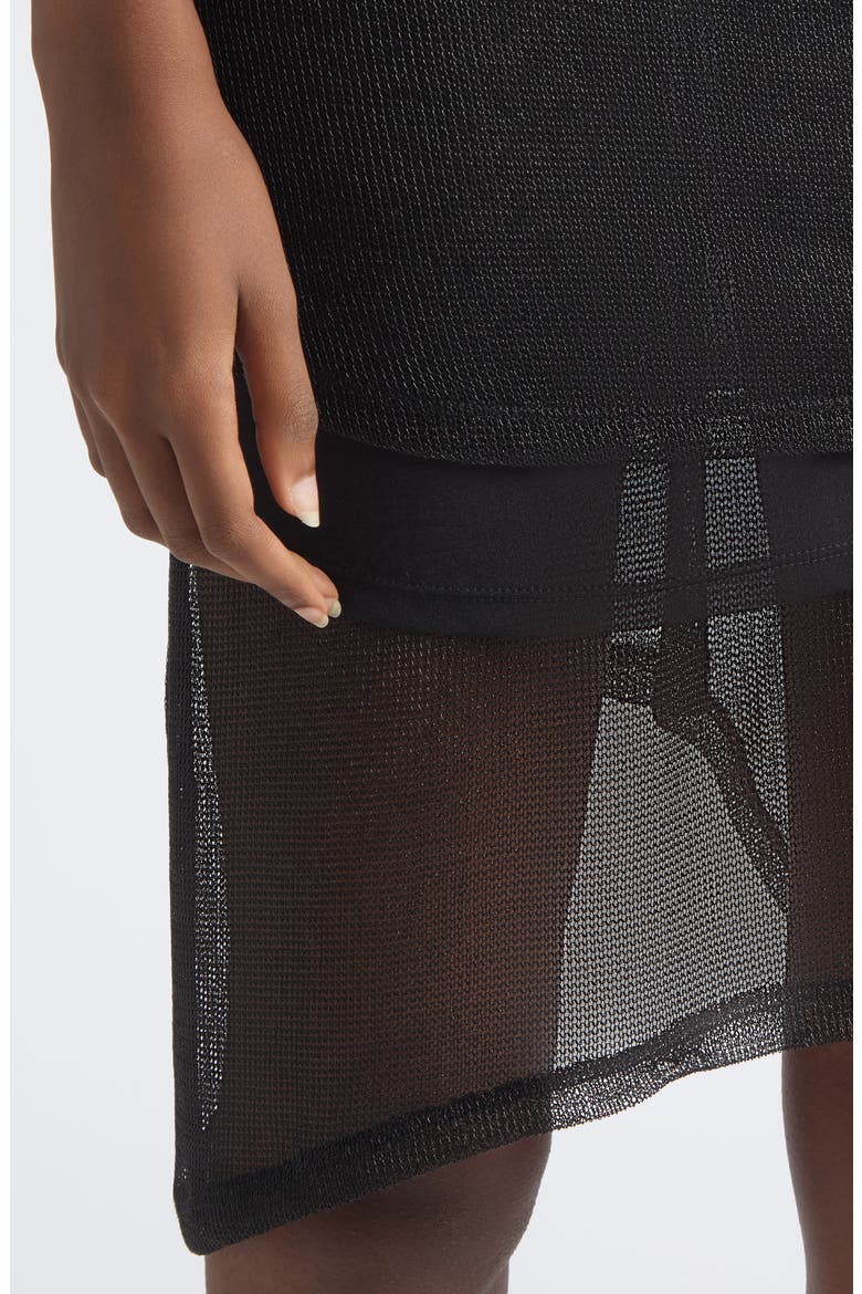 Gossamer Midi Skirt, Alternate, color, OBSIDIAN