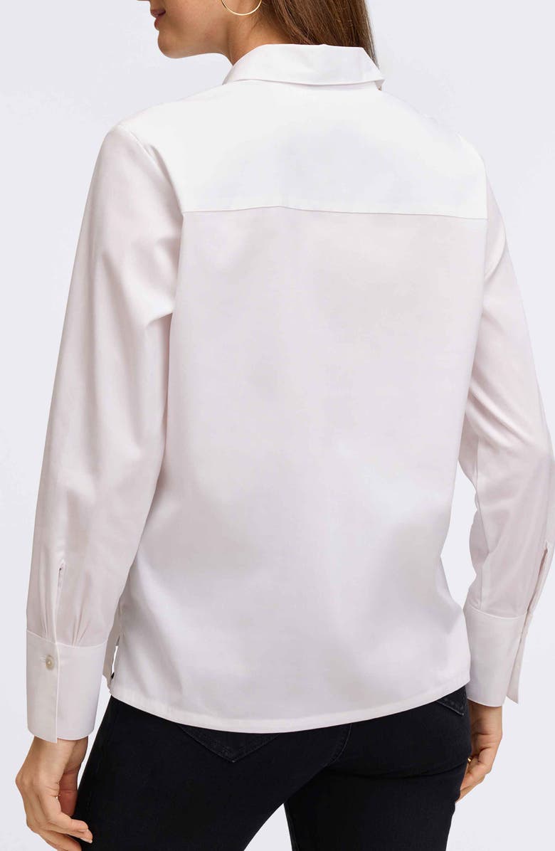 Foxcroft Bella Solid Popover Top, Alternate, color, White