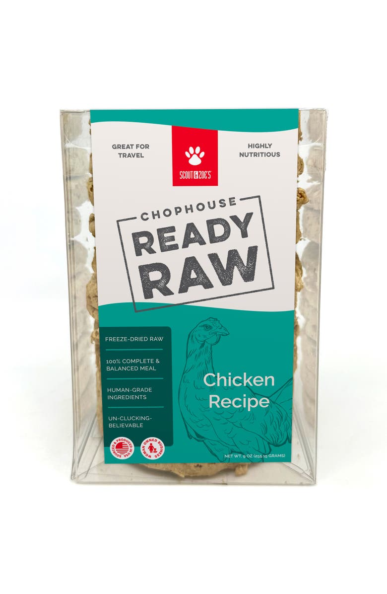 Scout & Zoe's Chophouse Ready Raw, Chicken, 9 Dog Food Freeze Dried Patties, Main, color, Multicolored