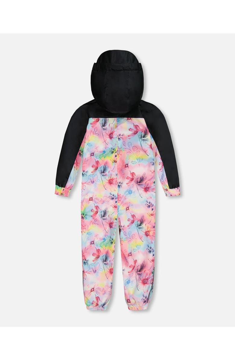 Deux par Deux Little Girl's Printed Mid-Season One-Piece Outerwear Butterflies On Multicolored And Black Background, Alternate, color,