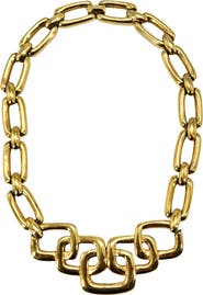 MADISON BEVERLY HILLS Vintage 1980s Goldtone Geometric Choker Necklace