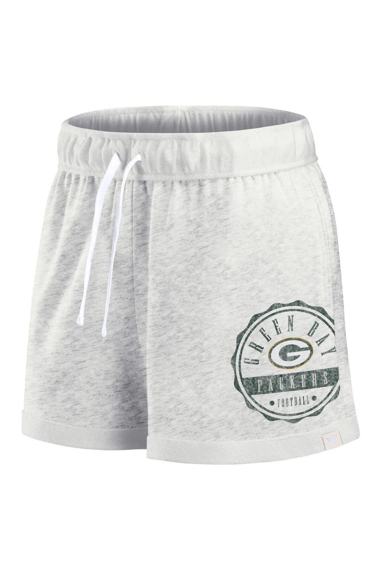Women's Fanatics Branded Oatmeal Green Bay Packers Vintage Badge Shorts, Alternate, color, Oatmeal