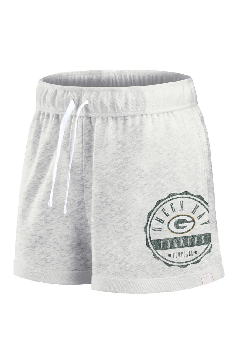 FANATICS Women's Fanatics Branded Oatmeal Green Bay Packers Vintage Badge Shorts, Alternate, color, Oatmeal