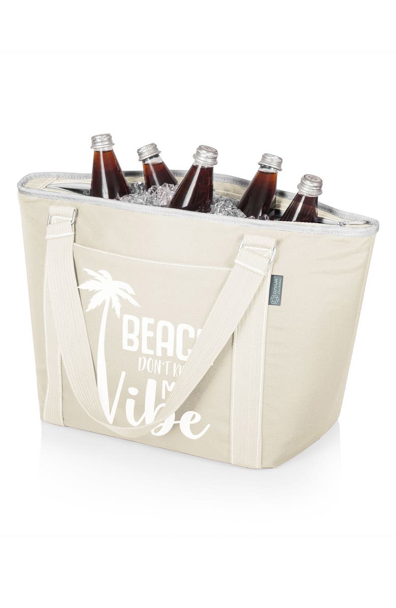 Picnic Time Topanga Beach Don't Kill My Vibe Sand Cooler Tote Bag, Alternate, color, 