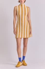 De Loreta Monte Slip-on Mock Neck Knit Mini Dress