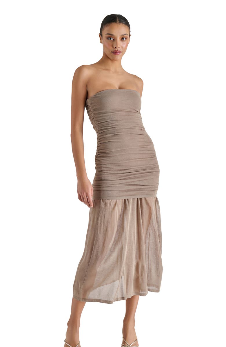Steve Madden Lula Ruched Strapless Dress, Alternate, color,