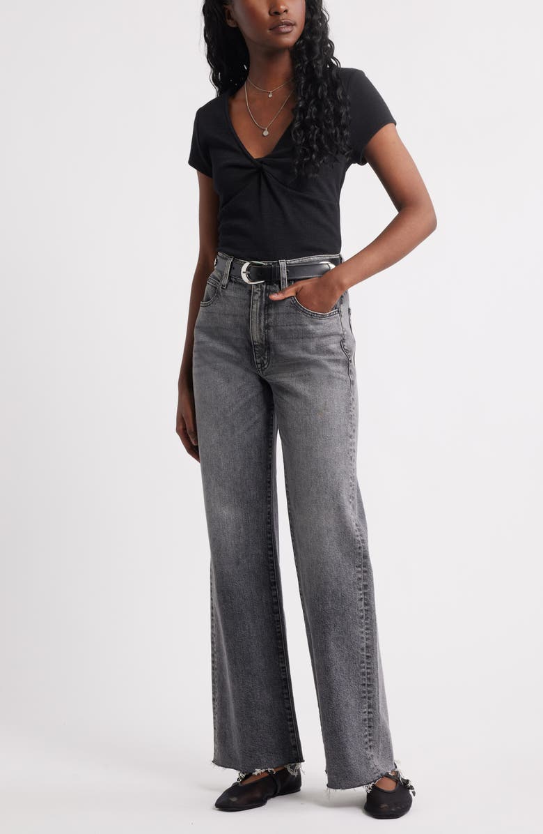 Treasure & Bond Twist Front V-Neck Knit Top, Alternate, color, Black