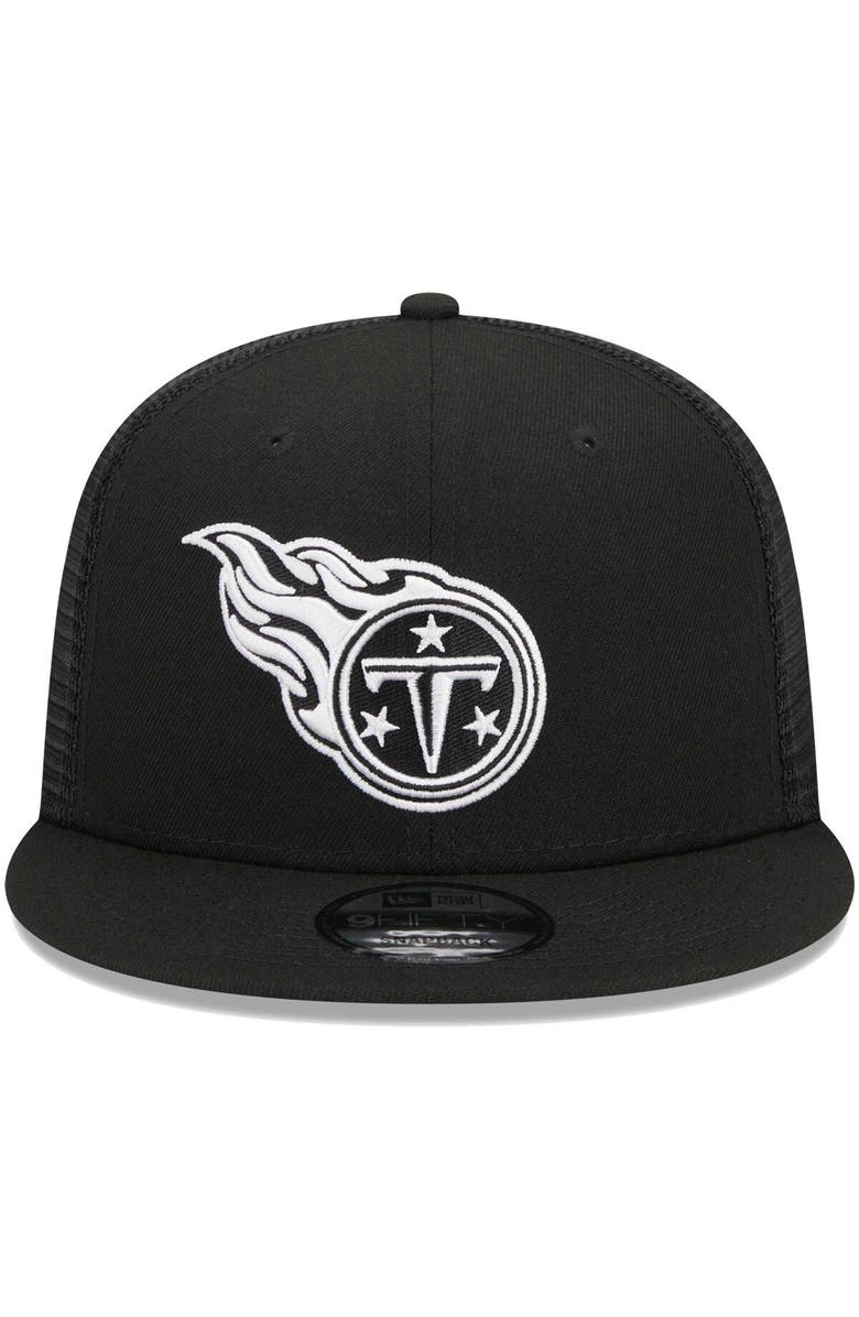 New Era Men's New Era Black Tennessee Titans  Main Trucker 9FIFTY Snapback Hat, Alternate, color, Black