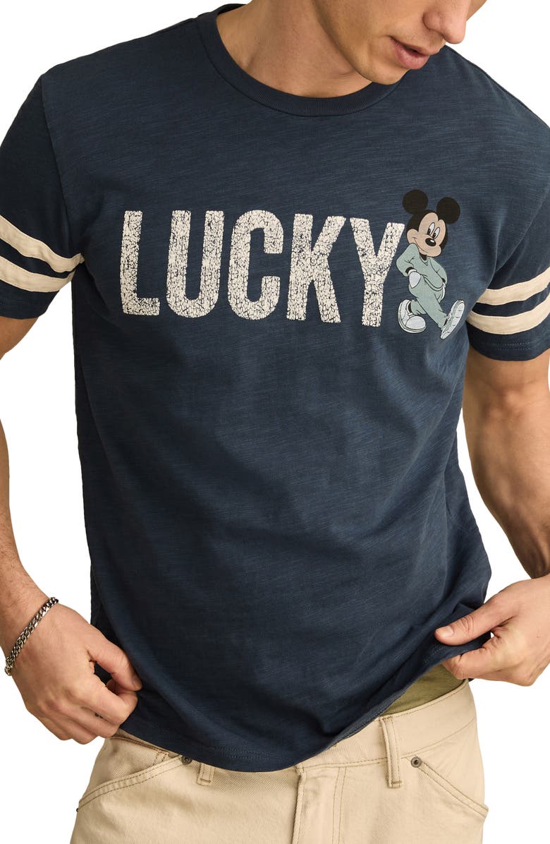 Lucky Brand x Disney Mickey & Friends Graphic Football T-Shirt, Alternate, color, 