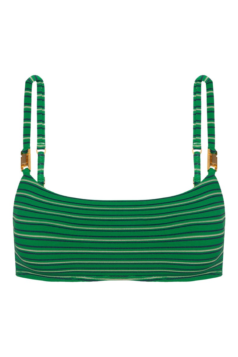 Lucie Striped Bikini Top, Alternate, color, GREEN