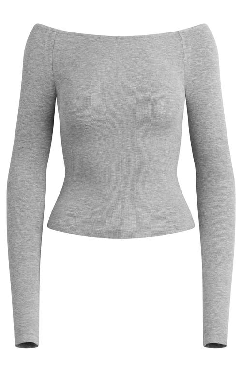 Favorite Daughter The Sydney Off The Shoulder Long Sleeve Top In Heather Grey