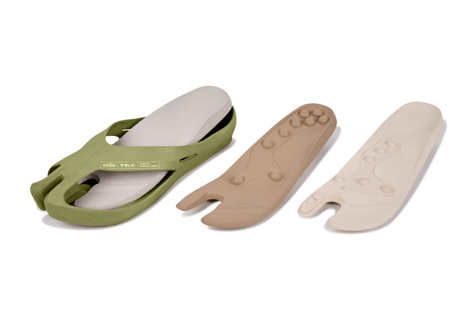Stepping Stones Caring Reflexology Slide Sandal, Alternate, color, Mosstone