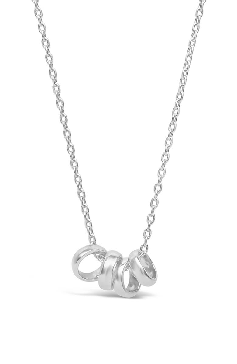 Sterling Forever Sterling Silver Four Rings Pendant Necklace, Main, color,