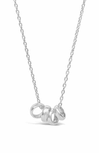 Sterling Forever Sterling Silver Four Rings Pendant Necklace