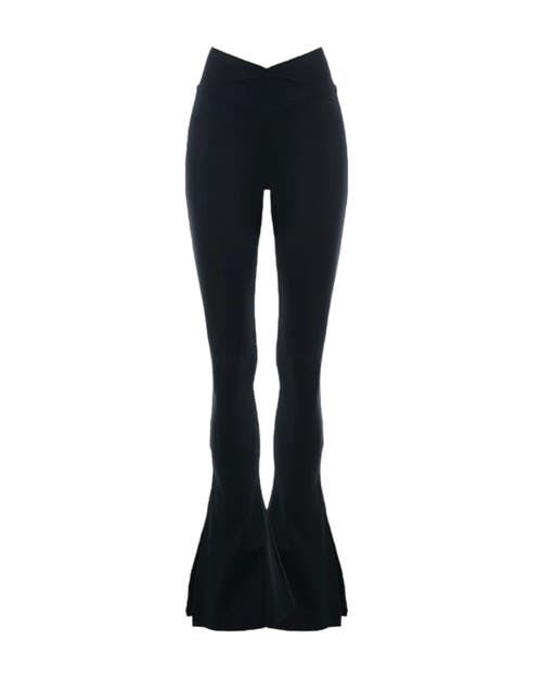 Port De Bras Cross Alexa Flare Legging In Black In Black