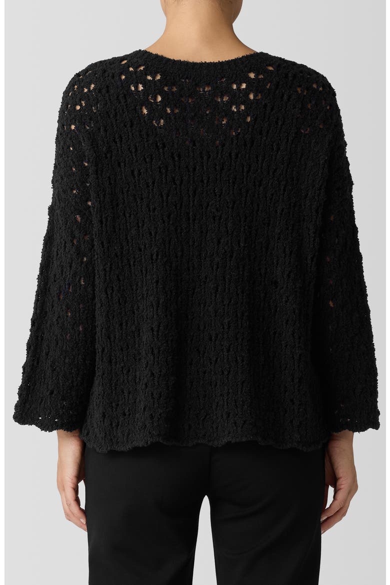 Open Stitch Organic Cotton Blend Sweater, Alternate, color, BLACK