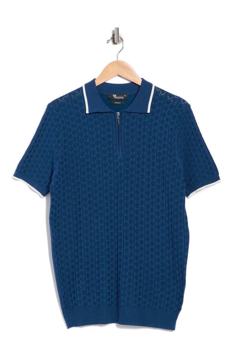 Slim Fit Polo Sweater, Alternate, color, E.BLUE