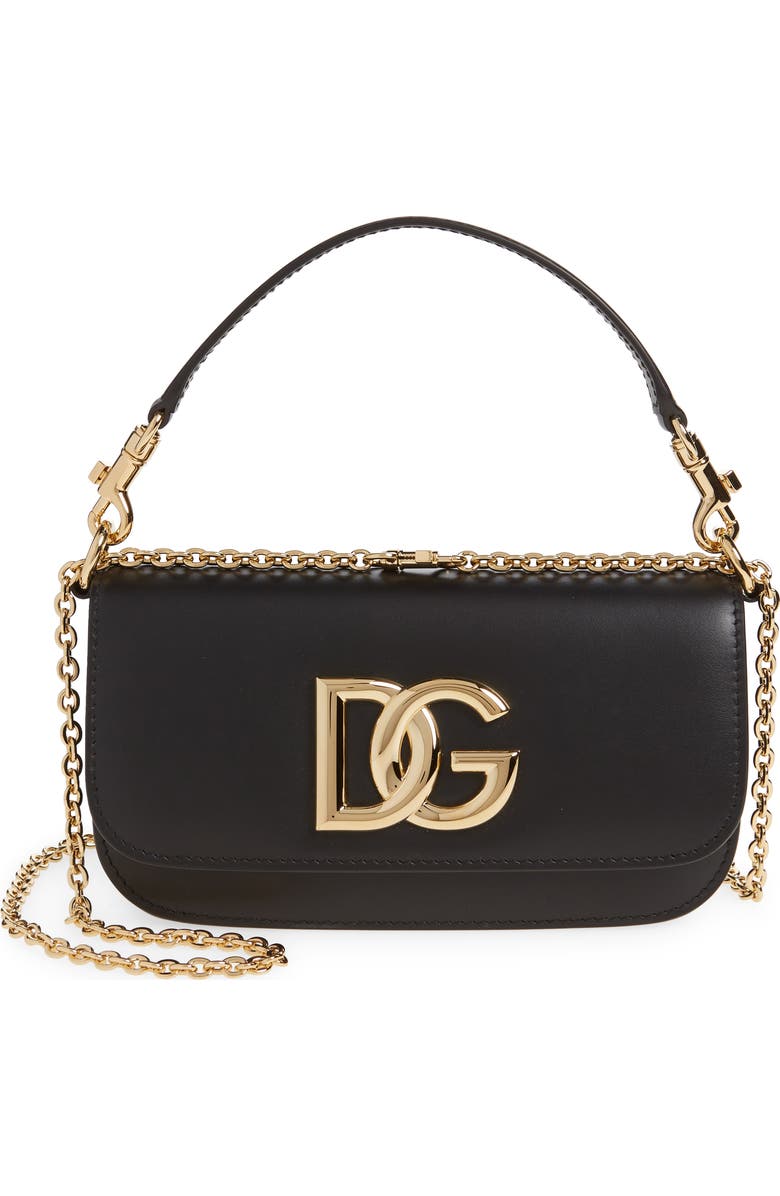 Dolce&Gabbana 3.5 Leather Top Handle Bag, Main, color,
