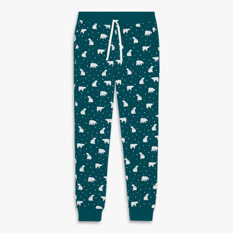 Adult Organic Pj Pant In Holiday Animal Friends (Unisex Fit)