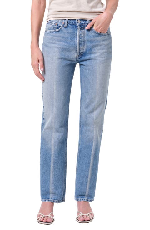 Lana High Waist Straight Leg Jeans (Brink MD IND)