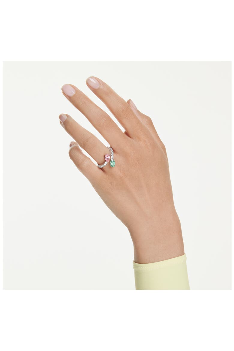 x Ariana Grande Multicolor Crystal Bypass Ring, Alternate, color, SILVER/ MULTI