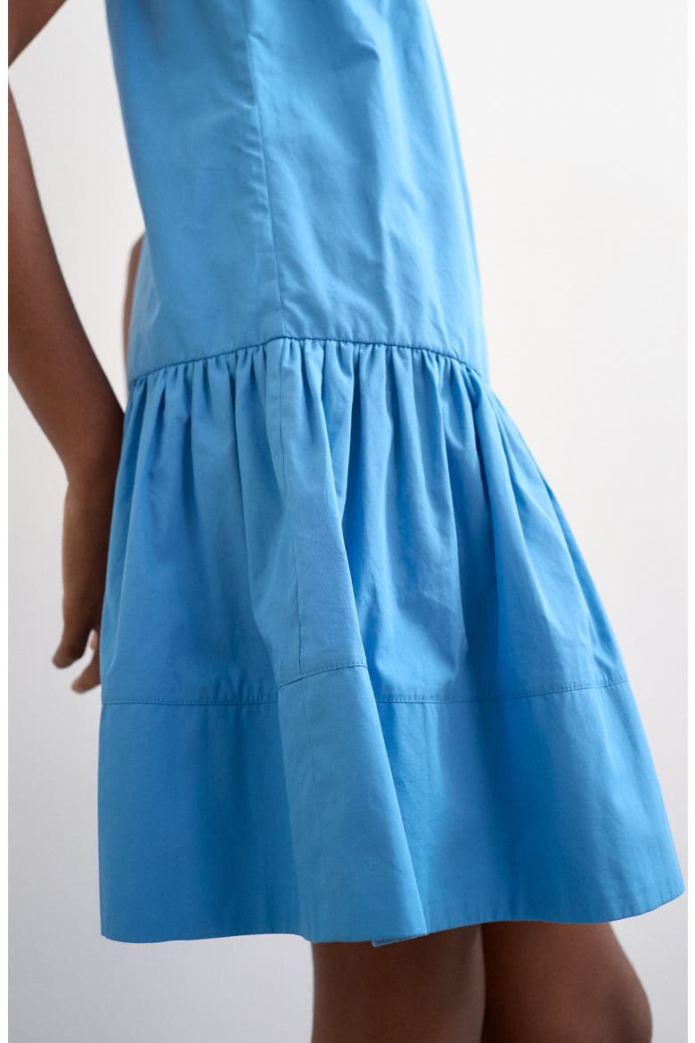 Square Neck Cotton Poplin Dress, Alternate, color, MBLUE