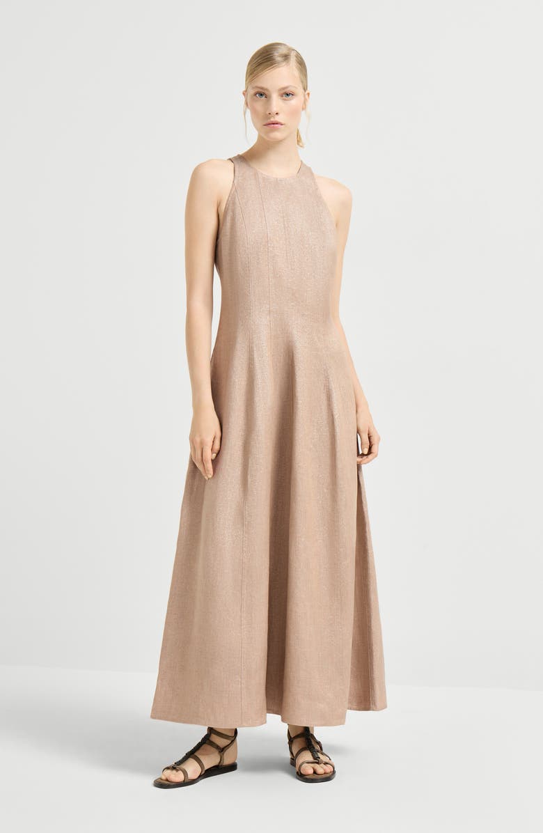 Brunello Cucinelli Sparkling twill dress, Alternate, color, Antique Pink
