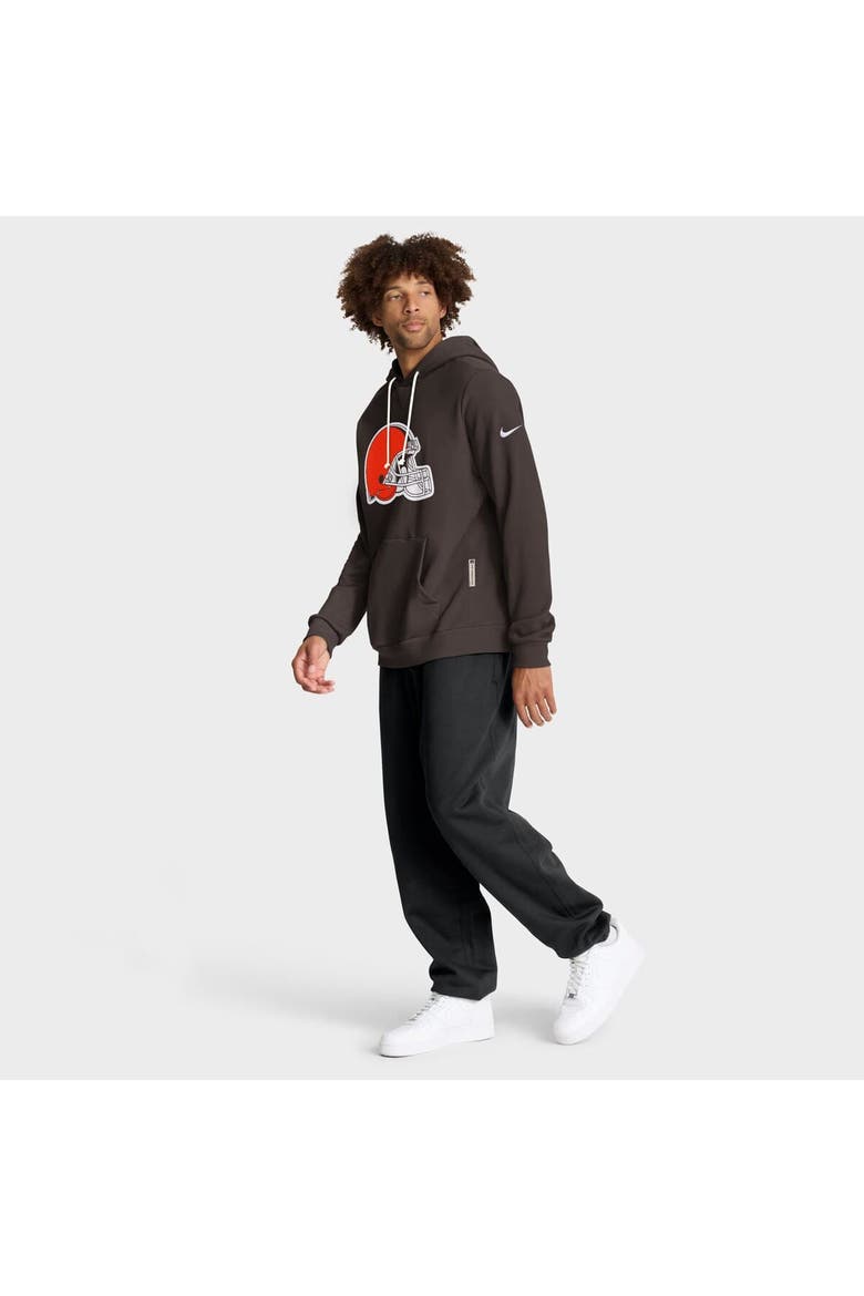 Men's Nike Brown Cleveland Browns Sideline Standard Issue Initial Home Dri-FIT Hoodie, Alternate, color, Brown