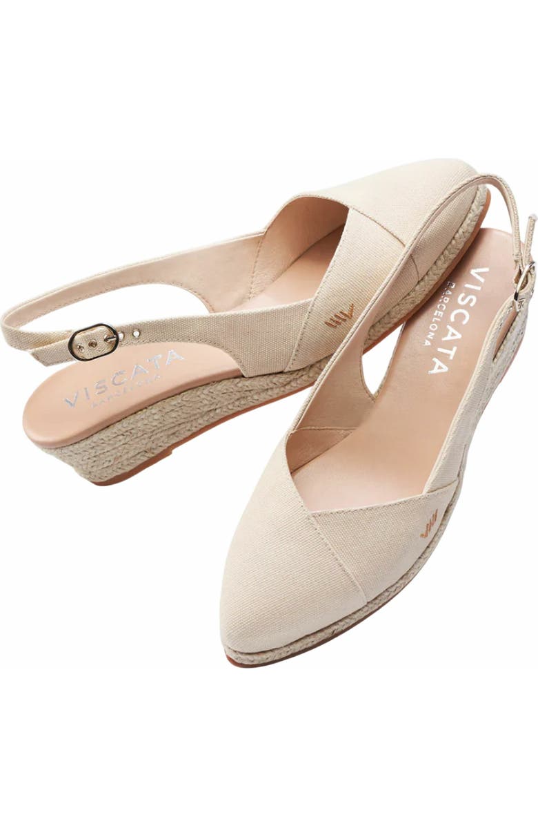 VISCATA Premia Canvas Espadrille Wedges, Alternate, color, Beige