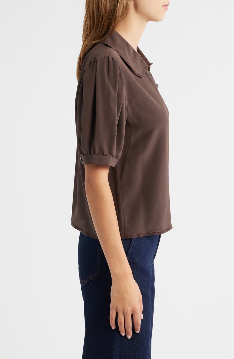 FRAME The Prim Silk Shirt, Alternate, color, Coffee