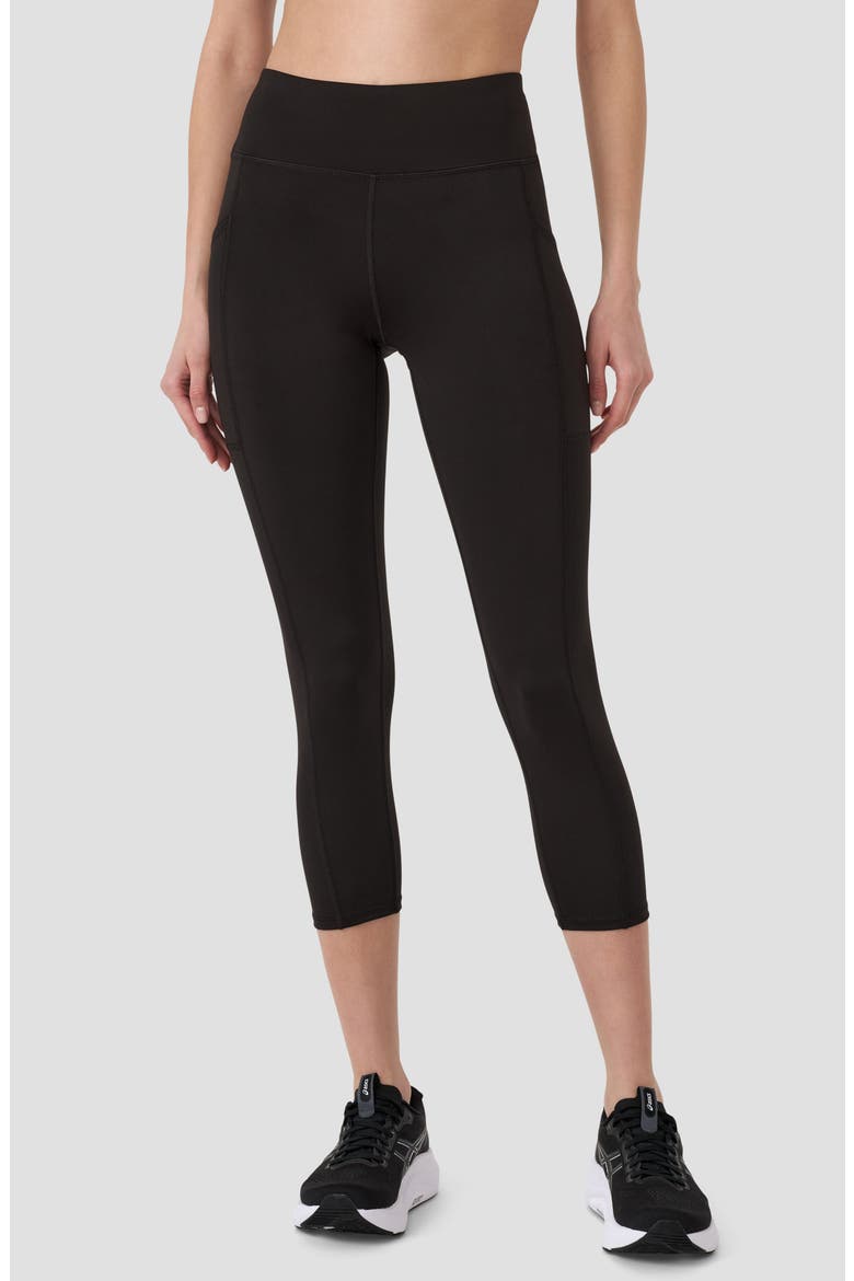 High Waist Crop Leggings, Main, color, BLACK